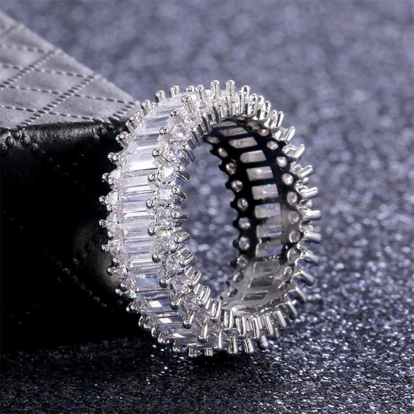 Fashion Dainty Gems Zircon Beautiful Eternity Rings for Women, EVGG1369 - Picture 8 of 14